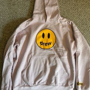 DREW Light Pink Hoodie with Yellow Smiley